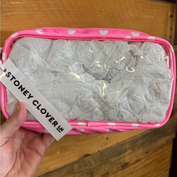 Stoney clover lane Pink Heart Print Cosmetic Pouch - Picture 2 of 2